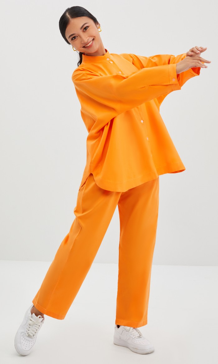 Geanna Set in Amber Orange